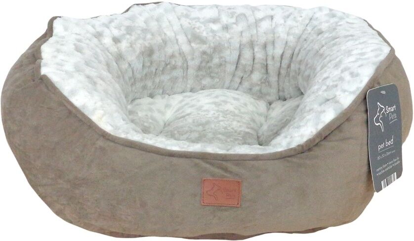 XS-Stock.com Ltd Round Pet Bed Luxury Faux Fur Memory Foam Medium Dog 60cm - Beige