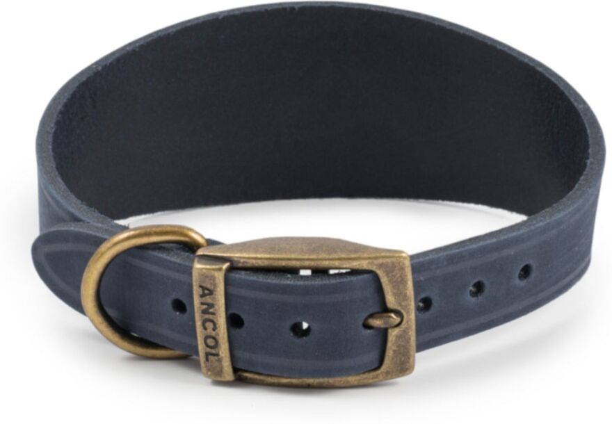 Real Pet Store Ancol Timberwolf Greyhound & Whippet Leather Collars Blue 2 Sizes - Size 2 (30-34cm)