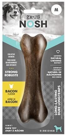 Real Pet Store Zeus NOSH STRONG Chew Bone Toy Bacon Flavor 3 Sizes - Medium