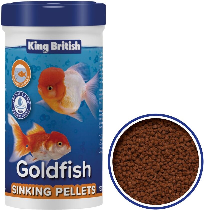 Real Aquatics King British Goldfish Fish Food Sinking Pellets 150g