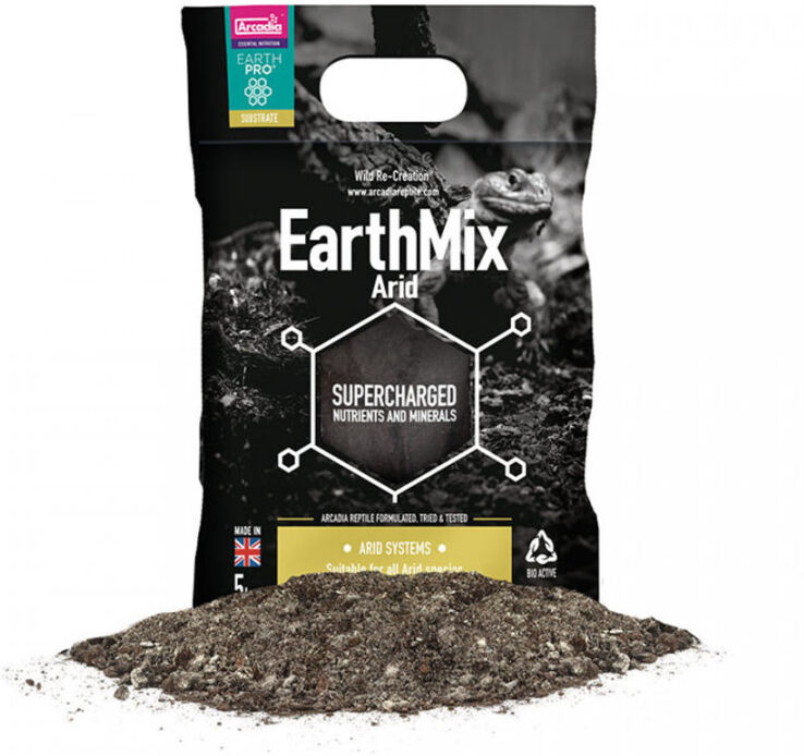 Real Aquatics Arcadia EarthMix Arid Reptile Vivarium Substrate 2 Sizes - 5 Litres