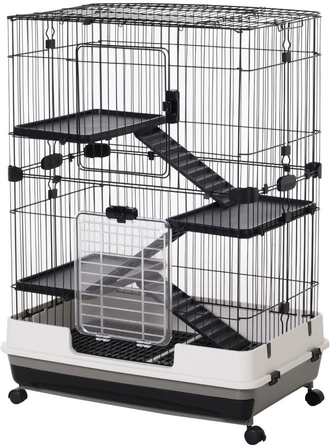 MHSTAR UK LTD PawHut Small Animal Cage Hutch Pet House Rabbit Ferret Chinchillas W/ Ramp