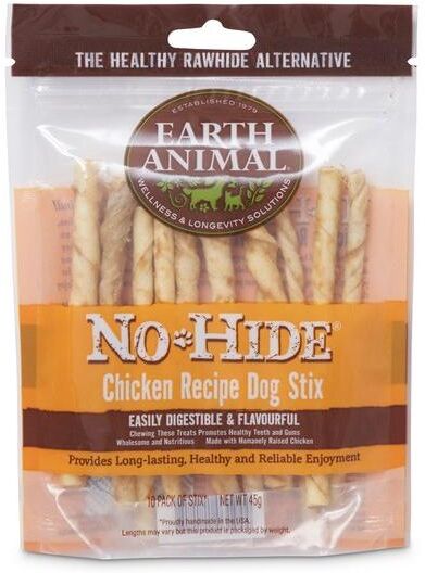Real Pet Store Earth Animal Chicken No-Hide Dog Stix 10pk 45g