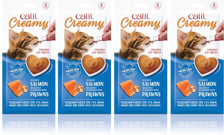 Real Pet Store Catit Creamy All Natural Cat Treats Salmon & Prawn - 1Pk (4x10g)