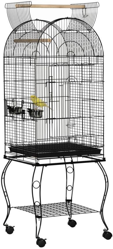 MHSTAR UK LTD PawHut Large Bird Cage, Pet Aviary Parrot Macaw Cockatiel Finch Feeding Stand