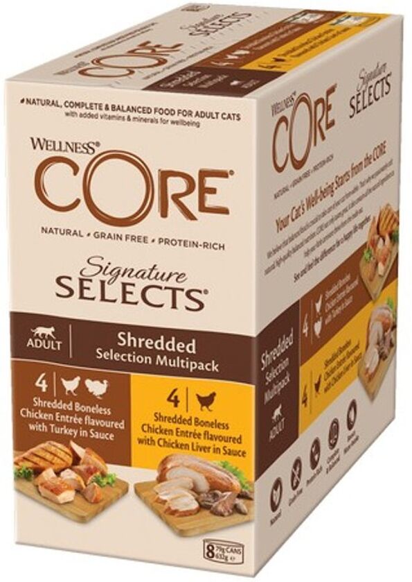 Real Pet Store Wellness CORE Cat Wet Adult Signature Selects Shredded Multipack 8 x 79g