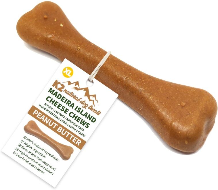 Real Pet Store K2 Madeira Island Cheese Chews Peanut Butter X-Large - Pack of two (2)