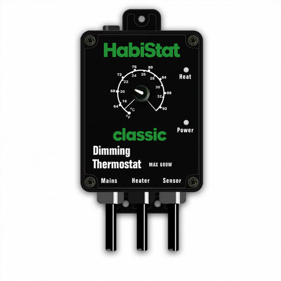 Real Aquatics Habistat Thermostats Heat Dimming 600w 2 Colours - Black