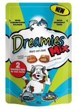 GHB Traders Limited Dreamies Mix Cat Treats with Scrumptious Salmon & Heavenly T - 60g - 712578