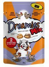GHB Traders Limited Dreamies Mix Cat Treats with Tasty Chicken & Delectable Duck - 60g - 161569