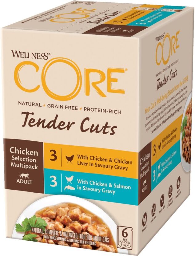 Real Pet Store Wellness CORE Cat Wet Adult Tender Cuts Chicken Selection Multipack 6 x 85g