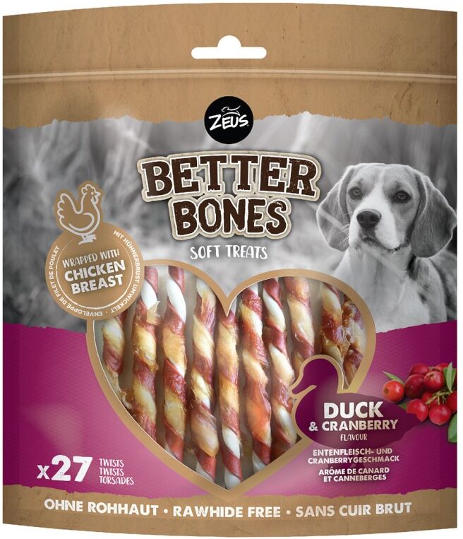 Real Pet Store Zeus Better Bones Duck Twists with Wrapped Chicken - Pack of 27