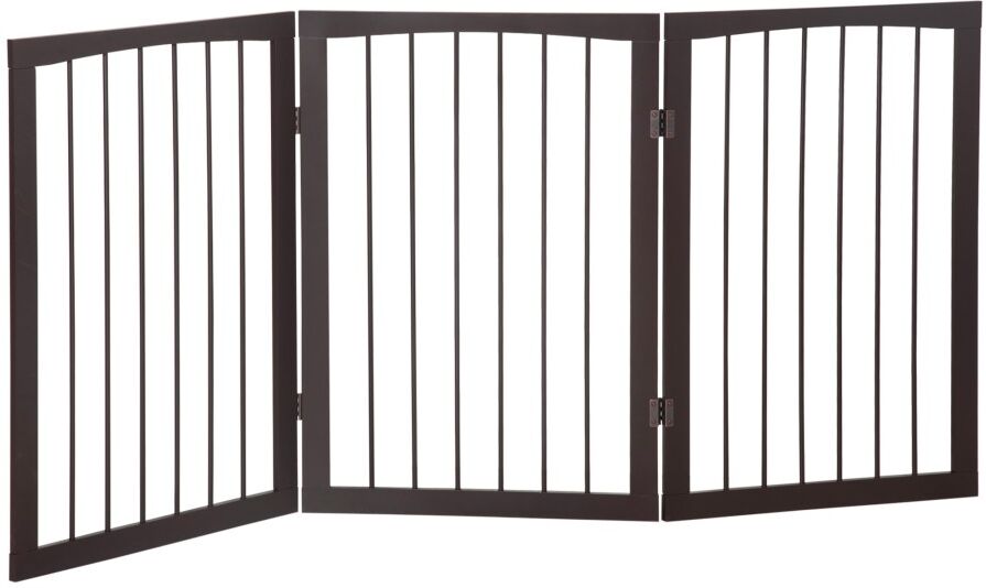 MHSTAR UK LTD Pawhut Folding Pet Gate Fence Free Standing Child Safety Indoor Wood Durable