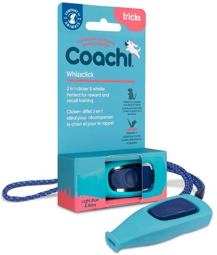 Real Pet Store Coachi Whizzclick Clicker & Whistle 2 Colours - Light Blue