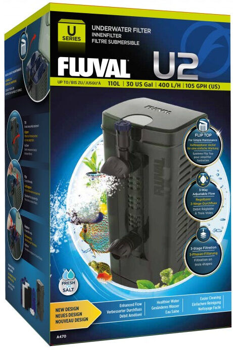 Real Aquatics Fluval U2 Aquarium Internal Filter 400L/h for tanks up to 110L