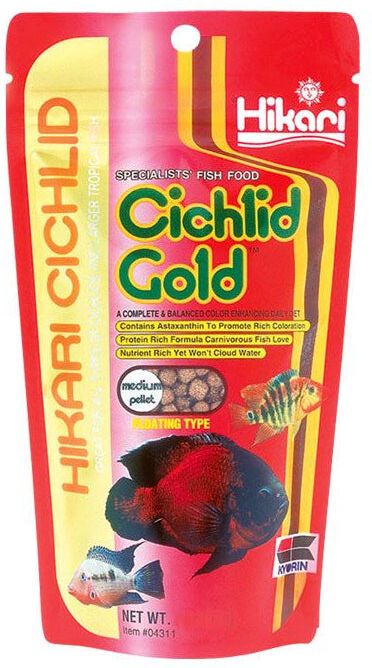 Real Aquatics Hikari Cichlid Gold Floating Fish Food LARGE Pellets 57/250g - 250g