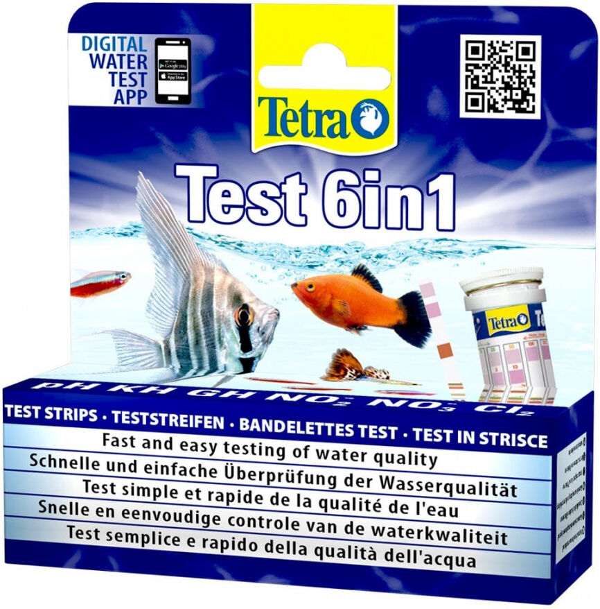 Real Aquatics Tetra Test 6 in 1 Aquarium Water Test Kits 10/25 packs - 25 Tests