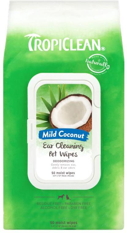 Real Pet Store TropiClean Deodorizing Ear Cleaning Wipes for Dogs & Cats x 50