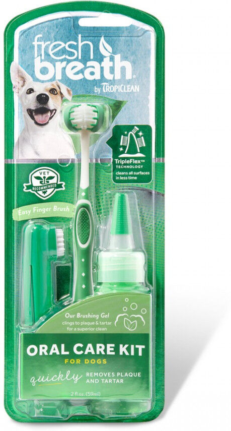 Real Pet Store Tropiclean Fresh Breath Oral Dental Care Kit for Dogs