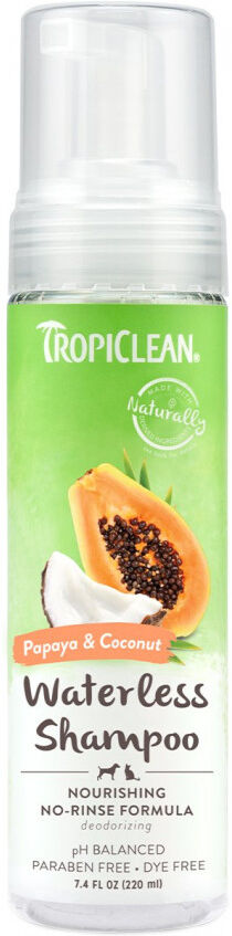 Real Pet Store Tropiclean Pet Grooming Papaya and Cocount Waterless Shampoo Nourishing 220ml