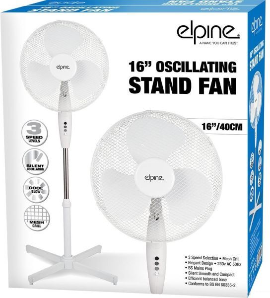 MantraRaj Infotech LTD. 16" Oscillating Pedestal Fan 3 Speed Home Office Cooling Electric Fan White New