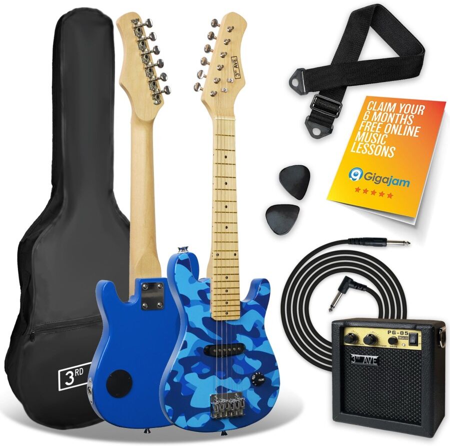 NORMANS (BURTON UPON TRENT) LIMITED 3rd Avenue Junior Electric Guitar Pack - Blue Camo