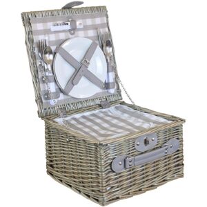 Villeroy & Boch Grey Checked Picnic Basket - Picnic Basket Villeroy & Boch Grey Checked Picnic Basket - Picnic Basket