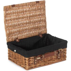 Red Hamper 35cm Light Steamed Wicker Picnic Basket - Black Red Hamper 35cm Light Steamed Wicker Picnic Basket - Black