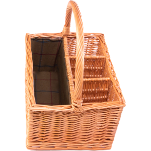 Red Hamper 3 Bottle with Green Lining Picnic Basket Red Hamper 3 Bottle with Green Lining Picnic Basket