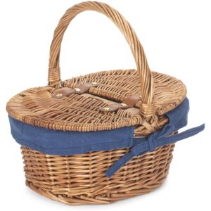Red Hamper Childs Light Steamed Finish Oval Picnic Basket - Navy Red Hamper Childs Light Steamed Finish Oval Picnic Basket - Navy