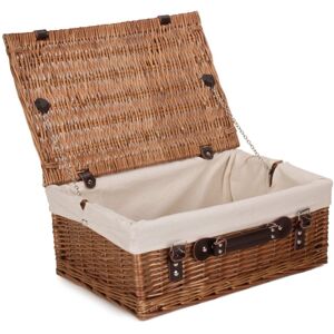 Red Hamper 46cm Double Steamed Picnic Basket - White Lining Red Hamper 46cm Double Steamed Picnic Basket - White Lining