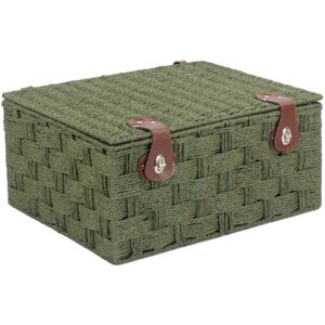 Red Hamper Twisted Green Paper Rope Picnic Basket - Extra Large Red Hamper Twisted Green Paper Rope Picnic Basket - Extra Large