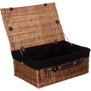 Red Hamper 46cm Double Steamed Picnic Basket - Black Lining Red Hamper 46cm Double Steamed Picnic Basket - Black Lining