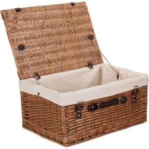 Red Hamper Double Steamed 51cm Picnic Basket - White Lining Red Hamper Double Steamed 51cm Picnic Basket - White Lining
