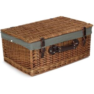 Red Hamper 56cm Double Steamed Picnic Wicker Basket - Grey Red Hamper 56cm Double Steamed Picnic Wicker Basket - Grey