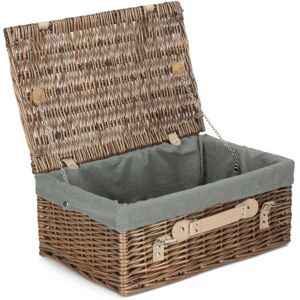 Red Hamper 46cm Antique Wash Wicker Picnic Basket with Cotton Lining - Grey Red Hamper 46cm Antique Wash Wicker Picnic Basket with Cotton Lining - Grey