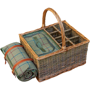 Red Wicker Basket - Picnic Hamper with Cooler - Basket Type Red Wicker Basket - Picnic Hamper with Cooler - Basket Type