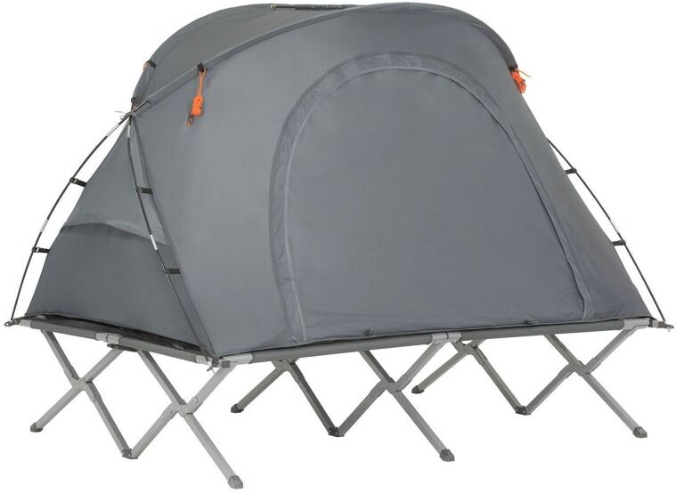 SoBuy Commercial GmbH SoBuy OGS60-L-HG, 2 Person Camping Bed Foldable Camping Tent with Bed, Mattress, Sleeping Bag and Carrying Bag, Grey