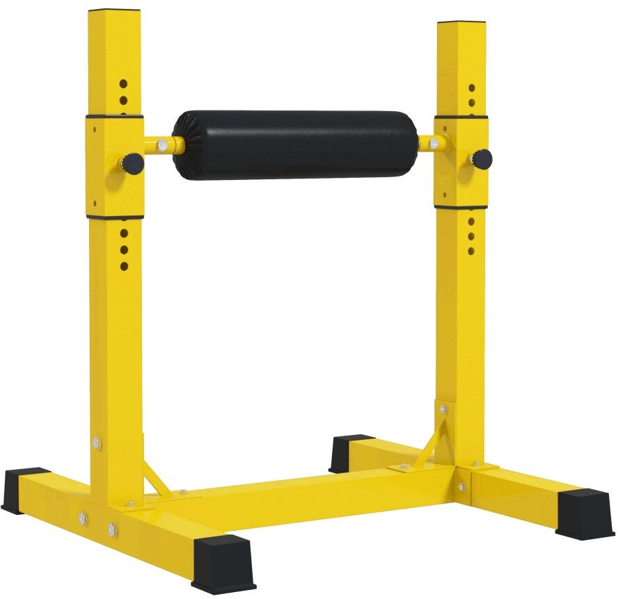 MHSTAR UK LTD SPORTNOW Bulgarian Split Squat Stand, 12-Level Adjustable Single Leg Squat Machine with Foam Roller and Anti-Slip Pads for Lower Body Strength Trainin
