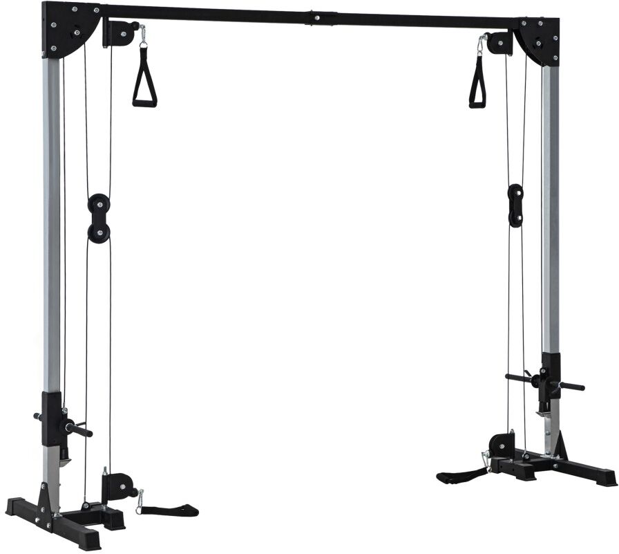 MHSTAR UK LTD SPORTNOW Multi Home Gyms with Cable Pulley System, Cable Crossover Machine with 4 Handles for Full Body Strength Training, Power Rack for Home Workout