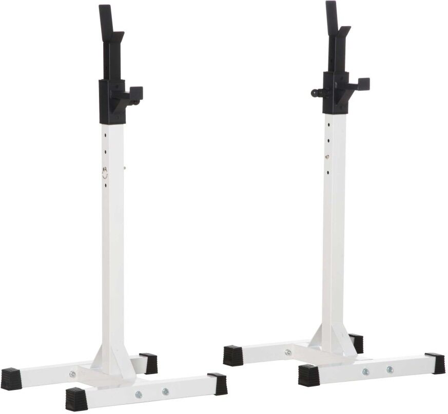 MHSTAR UK LTD HOMCOM Heavy Duty Weight Stand Barbell Squat Stand Barbell Rack Spotter Gym Fitness Power Rack Holder - Black