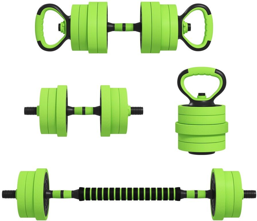 MHSTAR UK LTD SPORTNOW 4-in-1 Adjustable Weight Dumbbells Set, Used as Barbell, Kettlebell, Push up Stand, Free Weights Set for Men and Women Home Gym Training, 40K