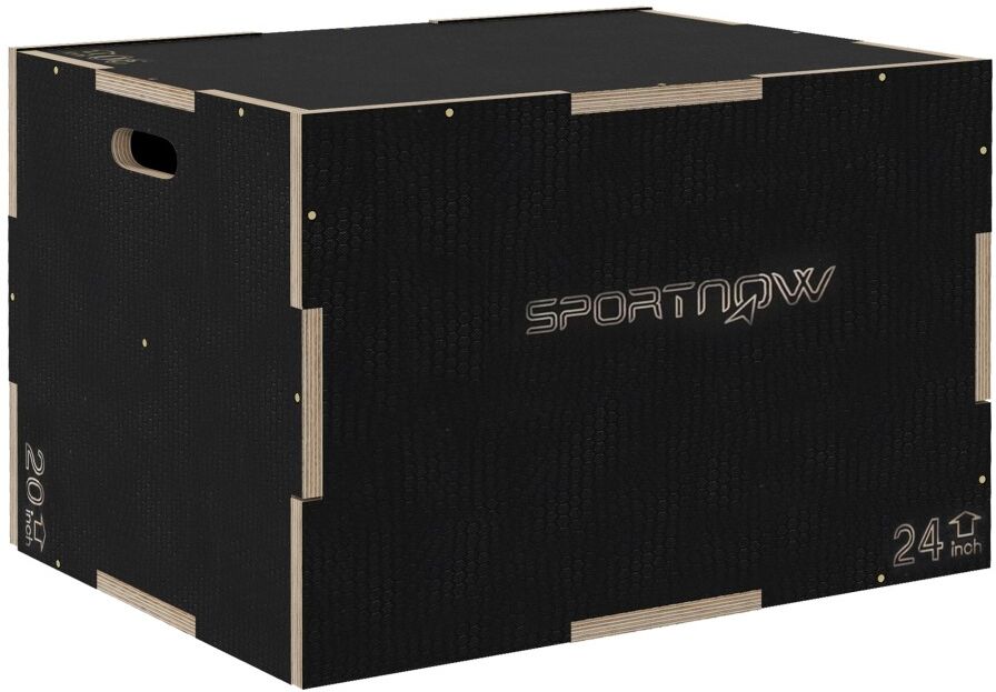 MHSTAR UK LTD SPORTNOW 3-in-1 Wooden Plyo Box, Anti-Slip Plyometric Jump Platform, Step up Exercise Box with Handle Openings for Home Gym Workout Training, 51/61/76