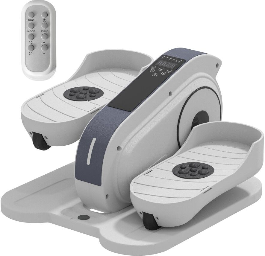 MHSTAR UK LTD SPORTNOW Under Desk Elliptical Machine, Seated Pedal Exerciser, Mini Elliptical Trainer with LCD Monitor, Remote Control and 10 Adjustable Speed, Quie