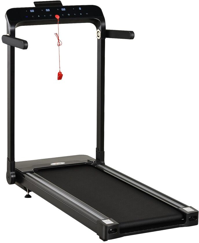 MHSTAR UK LTD HOMCOM 1.85HP Electric Motorised Folding Treadmill Running Machine Speed Up To 12km/h with 12 Pre-set Programs Wide Running Belt Safety Button LED Mon