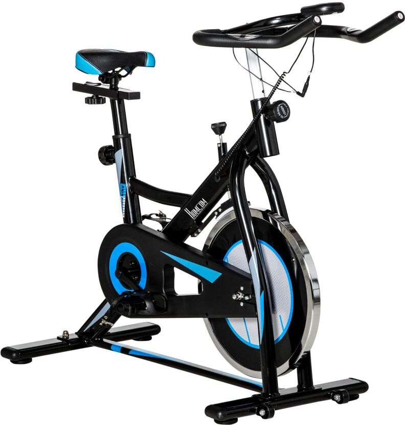 MHSTAR UK LTD HOMCOM Stationary Exercise Bike, 8kg Flywheel Indoor Cycling Workout Fitness Bike, Adjustable Resistance Cardio Exercise Machine w/ LCD Monitor Pad an