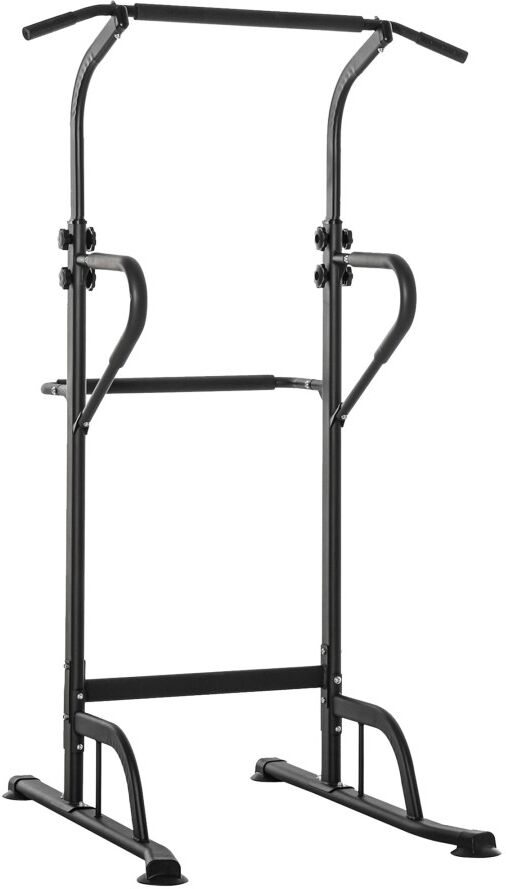 MHSTAR UK LTD HOMCOM Power Tower Dip Station Pull Up Bar Multi-Function Push Up Equipment with Adjustable Height for Home Gym Strength Training Workout Fitness