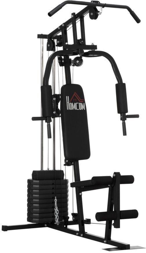 MHSTAR UK LTD HOMCOM Multi Gym with Weights, Multifunction Home Gym Machine with 45kg Weight Stack for Full Body Workout and Strength Training