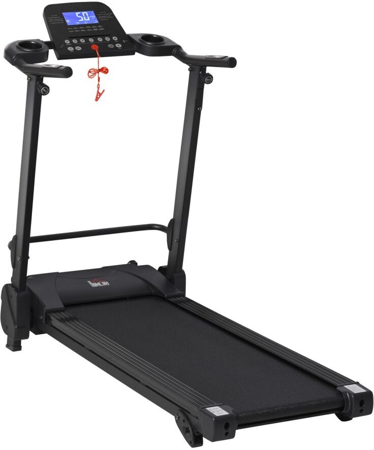 MHSTAR UK LTD HOMCOM 2.5HP14Km/h Manual Incline Electric Running Machine Motorized Treadmill Folding, MP3 & USB Player, 12 Preset Programs, 5 Speed Shortcut, w/ WID