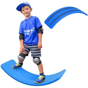MHSTAR UK LTD ZONEKIZ Balance Board Kids Wobble Board, Stepping Stone, Montessori Toy for Children, Nursery Toy, for Ages 3-6 Years, 82 x 27.5 x 19.5cm - Dark Blue